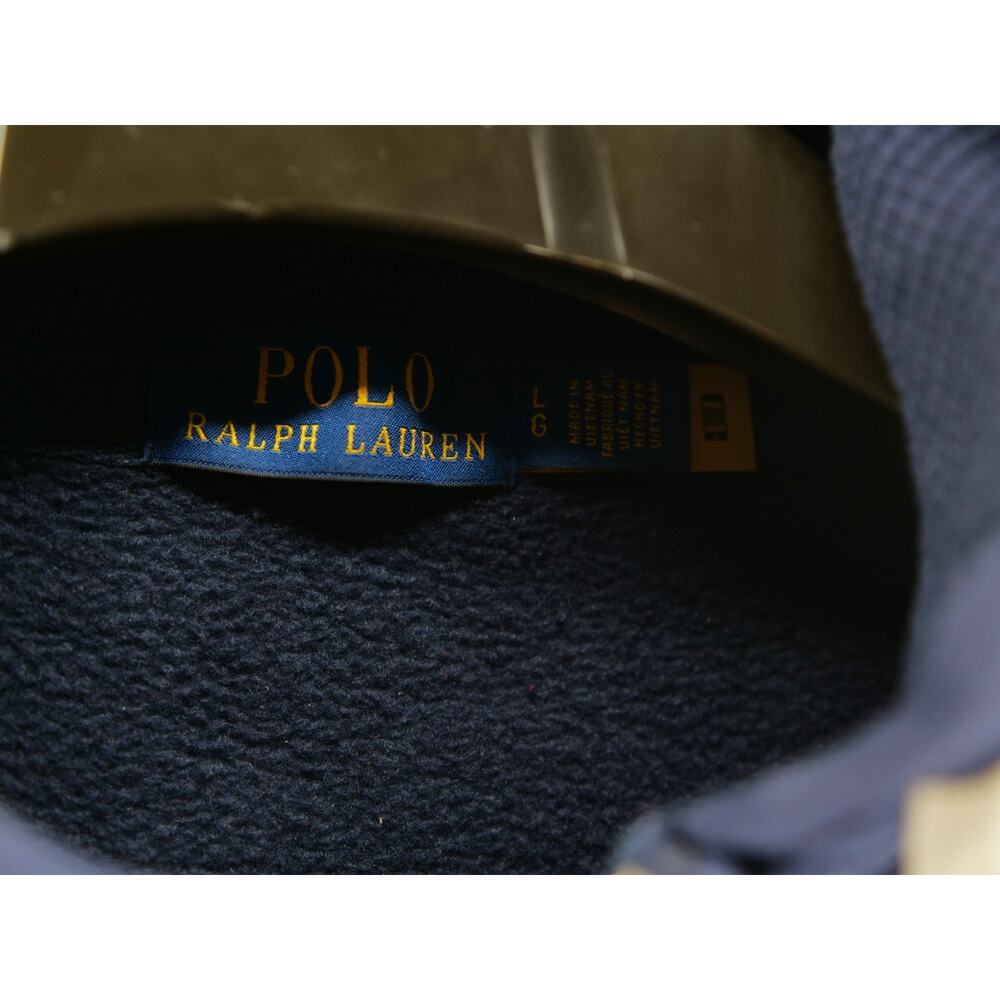 Polo Ralph Lauren Adult Large Waffle Thermal Pullover Hoodie Mens Dark Blue - Picture 5 of 9